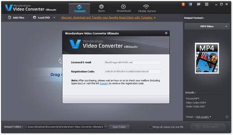 licensed email and registration code for wondershare dvd creator